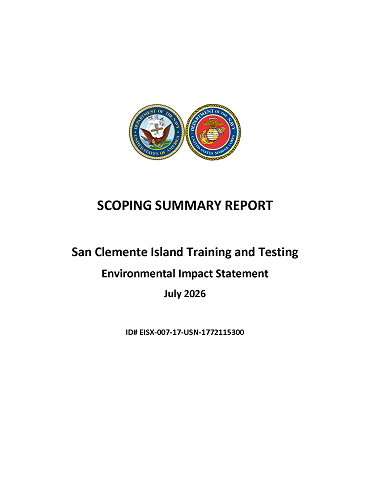 This is an image of the cover page of the Scoping Summary Report.